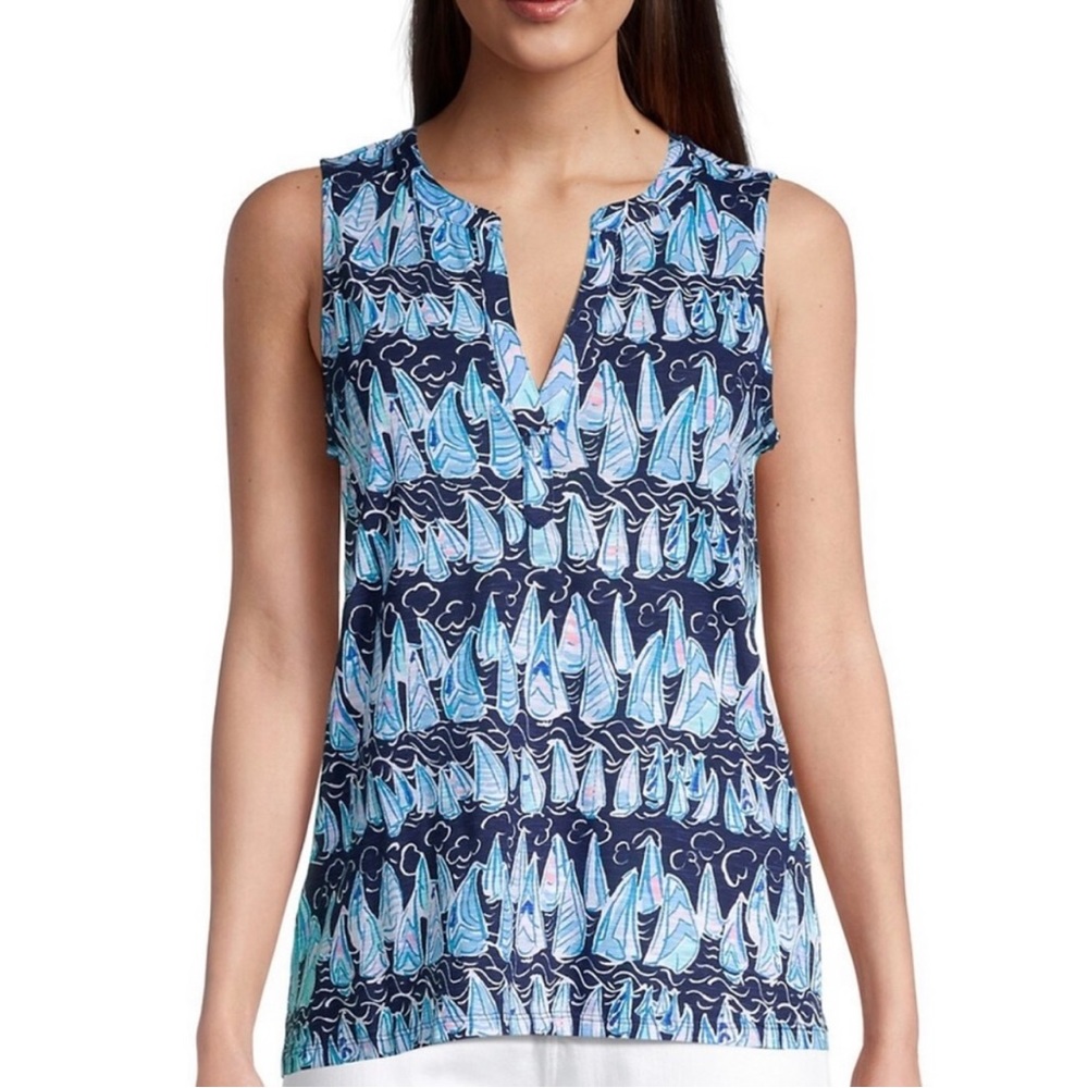Woman’s NWOT Lilly Pulitzer Dev Sails And Stripes Top